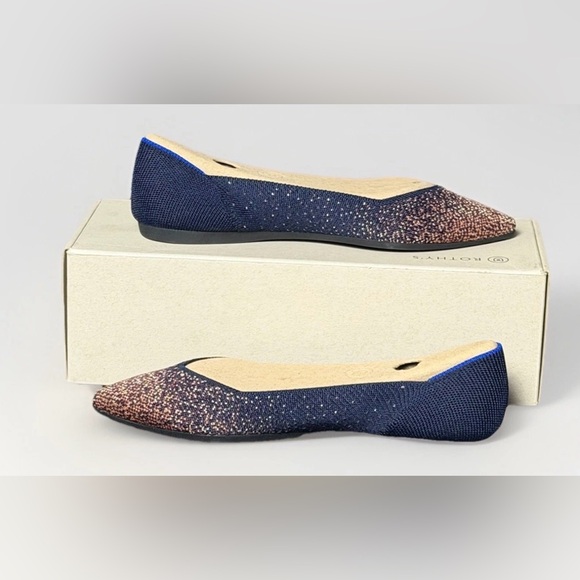 Rothy’s The Point Flats VIB Midnight Metallic | Size 7 Retired/Rare - Picture 2 of 5